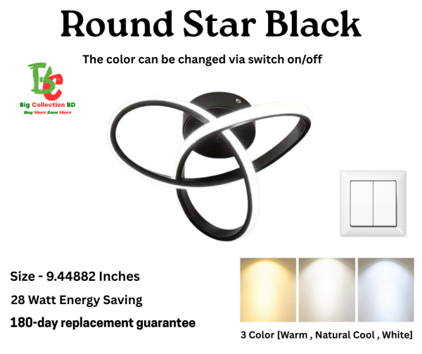 Round Star Shape Black & White (3color mode)