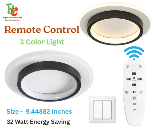 Remote Control LED Ceiling Light (3 Color Modes)