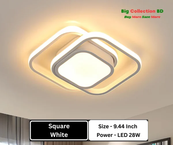 Square White 3 Color 9.5 Inches
