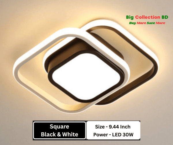 Square Black & White 3 Color 9.5 Inches