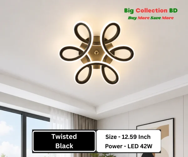 Twisted Black 3 Color Lights 12.6 Inches