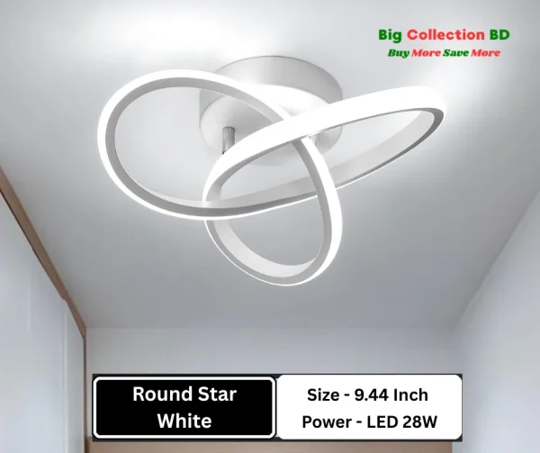 Round Star White 3 Color 9.5 Inches