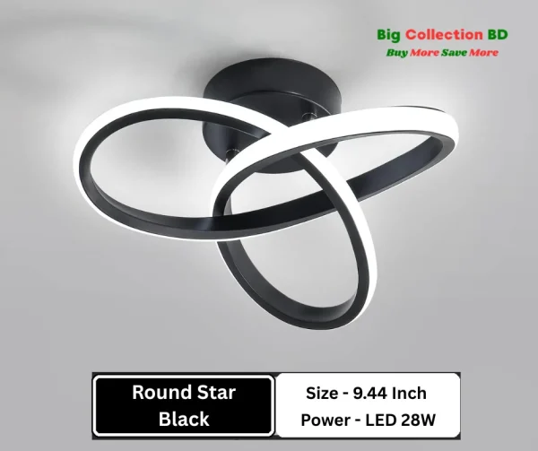 Round Star Black 3 Color 9.5 Inches