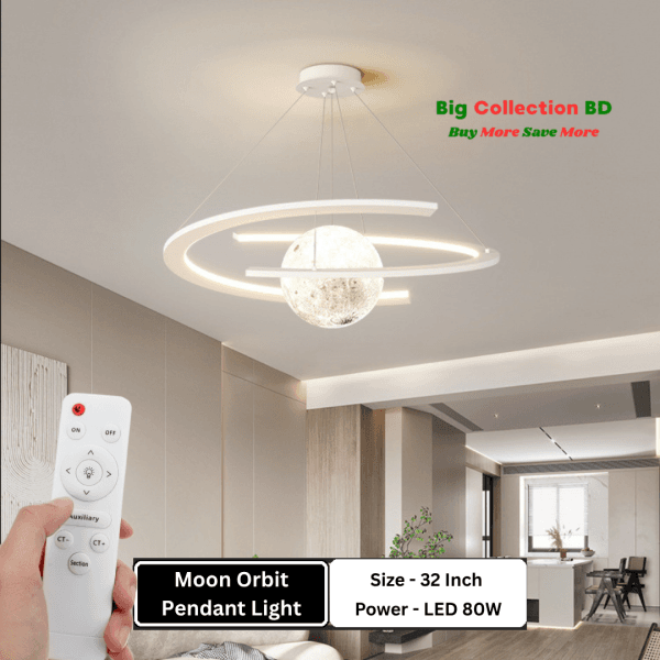 Moon Orbit LED Pendant Light – Modern Luxury Ceiling Chandelier